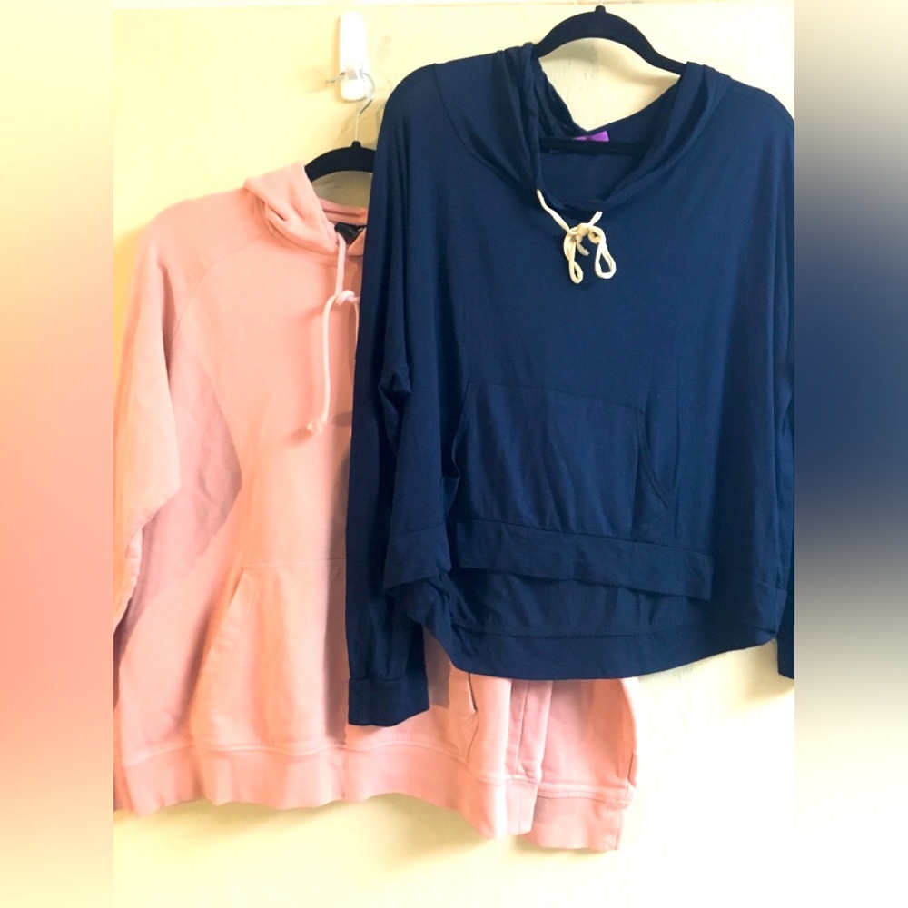 Bundle H&M Regular Fit + Jac Parker Hoodie Sweatshirt Medium Pink Blue Casual